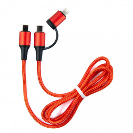 DENGOS USB Type-C to Type-C / Lightning 1m Red (NTK-TC-TCL-RED)