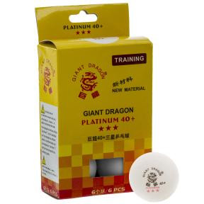 Giant Dragon Набір м'ячів для настільного тенісу  PLATINUM 3* MT-6560 40+ 6 шт кольори в асортименті Білий - зображення 1
