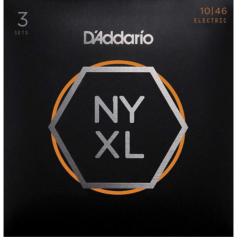 D'Addario NYXL1046-3P Nickel Wound Regular Light Electric Guitar Strings 10/46 - зображення 1