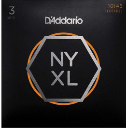 D'Addario NYXL1046-3P Nickel Wound Regular Light Electric Guitar Strings 10/46