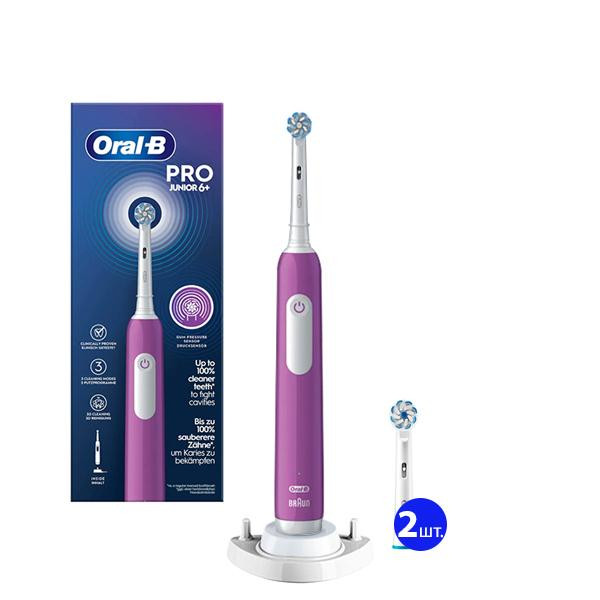 Oral-B D305 Pro Junior 6+ Purple Stande 3 насадки - зображення 1