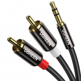 UGREEN AV116 3.5mm Male to 2RCA Male Hi-Fi Cable 1m Black (10749)