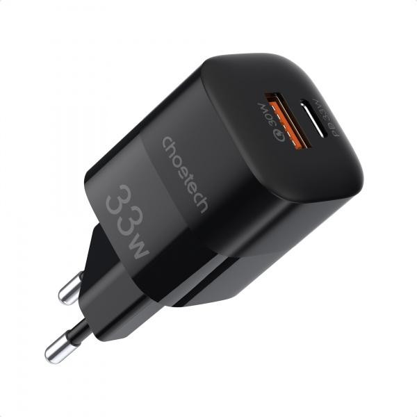 Choetech GaN USB-A/USB-C 33W QC3.0/PD/PPS (PD5006-EU-BK) - зображення 1