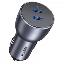 UGREEN CD213 40W 2xUSB Type-C PD Fast Car Charger Space Grey (70594)