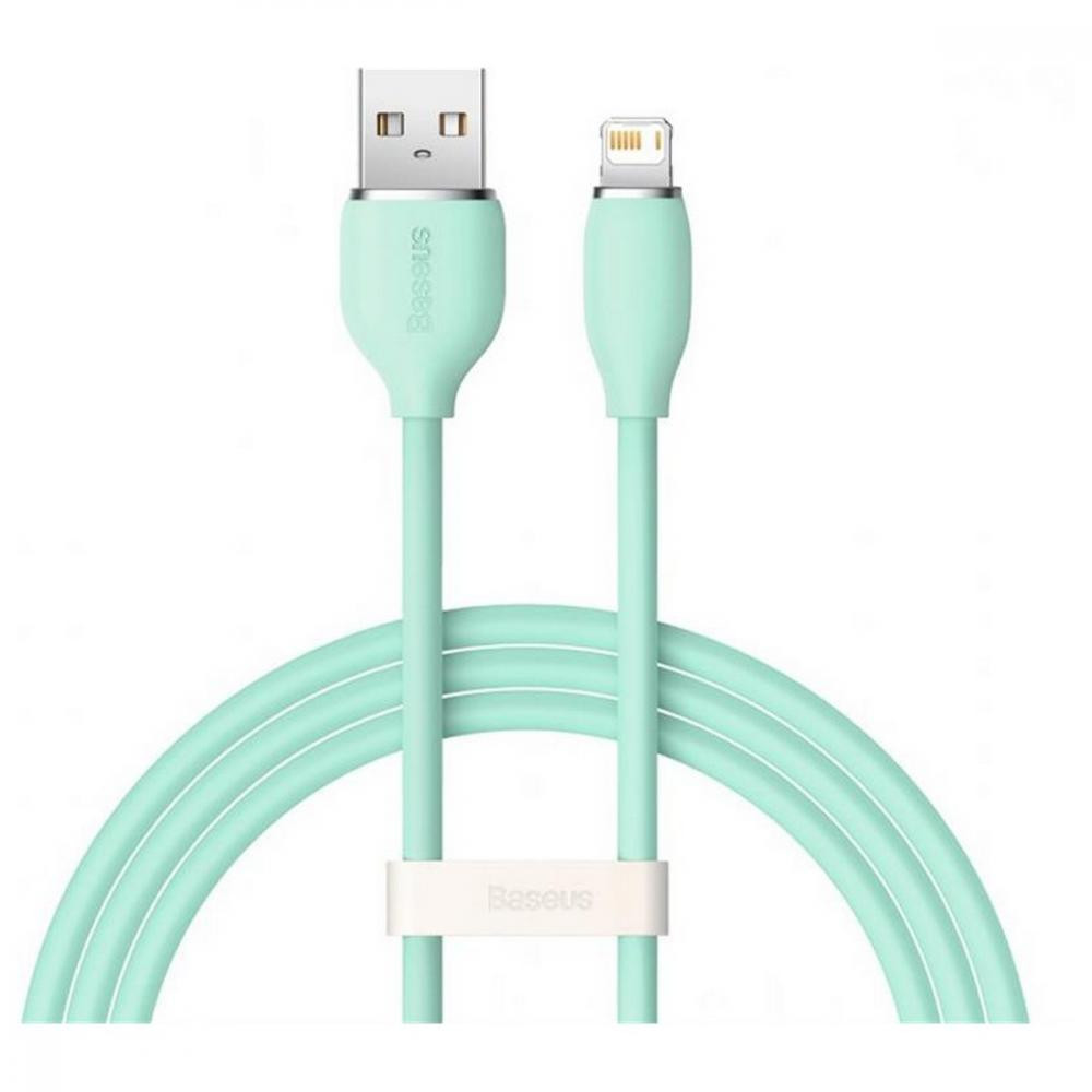 Baseus Jelly Liquid Silica Gel Fast Charging Data Cable USB to Lightning 2m Green (CAGD000106) - зображення 1