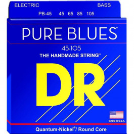 DR Струны для бас-гитары  PB-45 Pure Blues Quantum-Nickel Medium Bass Strings 45/105