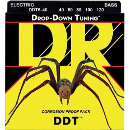   DR Струны для бас-гитары  DDT5-40 Drop-Down Tuning Light Bass 5-Strings 40/120