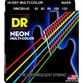 DR NMCB5-40 Hi-Def Neon Multicolor K3 Coated Light Bass 5 Strings 40/120