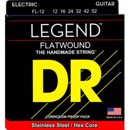 DR FL-12 Legend Flatwound Medium Electric Guitar Strings 12/52