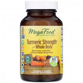 MegaFood Сила куркумы для всего организма, Turmeric Strength for Whole Body, MegaFood, 60 таблеток