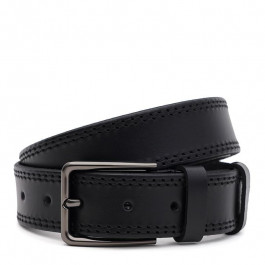 Borsa Leather Ремінь брючний чоловічий шкіряний чорний  125v1fx71-black