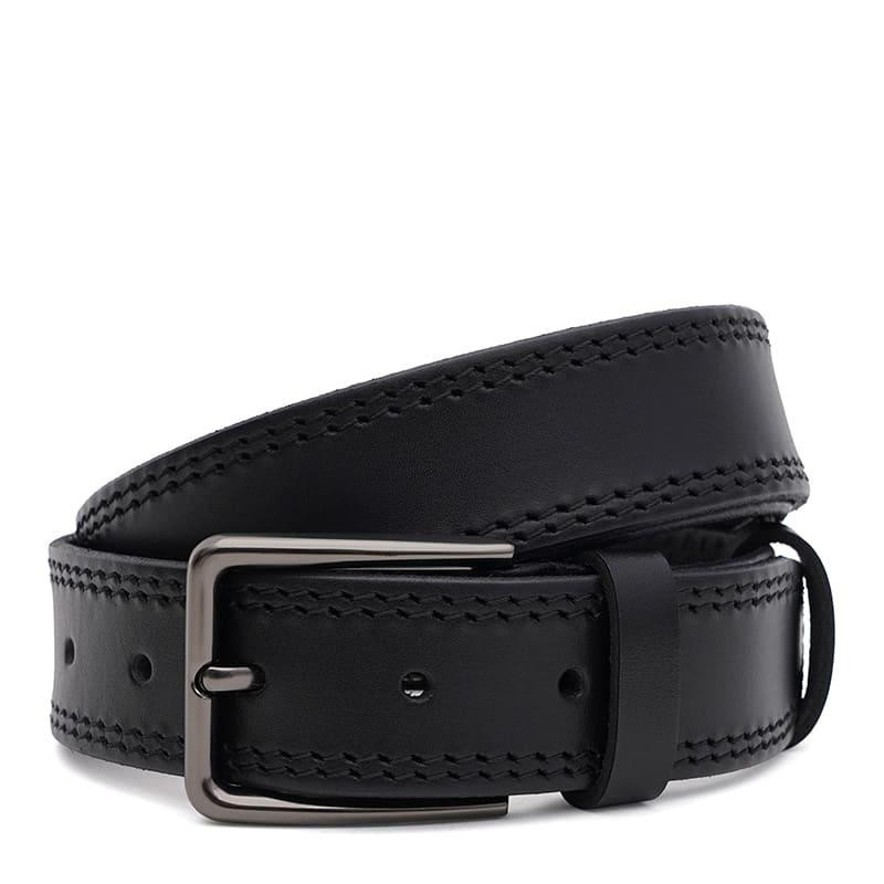 Borsa Leather Ремінь брючний чоловічий шкіряний чорний  150v1fx74-black - зображення 1