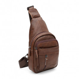 Keizer Чоловічий шкіряний рюкзак через коричневий плече  K1223abr-brown