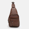 Keizer Чоловічий шкіряний рюкзак через коричневий плече  K1223abr-brown - зображення 2