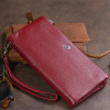 ST Leather Гаманець-клатч зі шкіри з кишенею для мобільного  19311 Бордовий - зображення 9