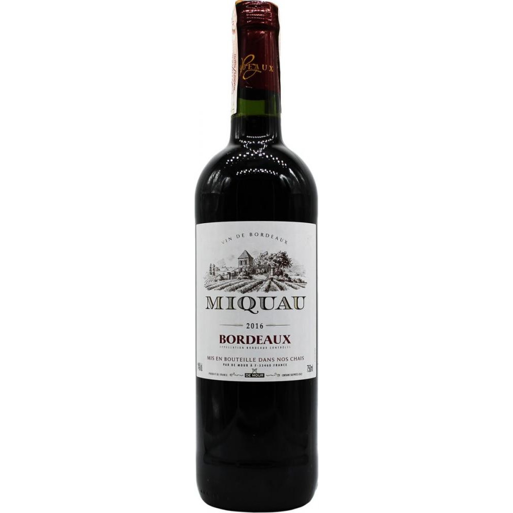 De Mour Вино  Miquau Bordeaux 2016 червоне сухе 0.75 л 14% (3491871013621) - зображення 1