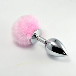   LoveToy Small Silver Plug+Pompon Pink (6452LVTOY613)