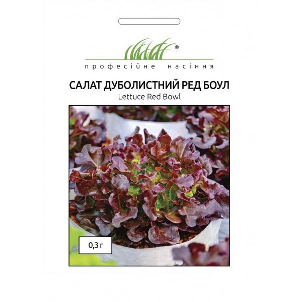 ТМ "Hem Zaden" Семена Професійне насіння салат дуболистный Ред Боул 0,3 г (4820176696236) - зображення 1