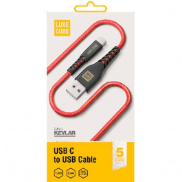   Luxe Cube USB to USBC Kevlar 1.2m Red (8886668686273)