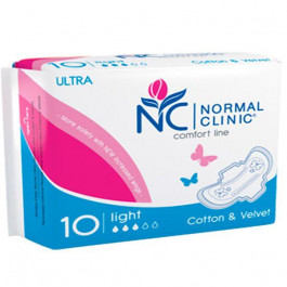 NORMAL Clinic Прокладки гигиенические  Ultra Comfort Cotton&Velvet light 10 шт. (3800213302864)