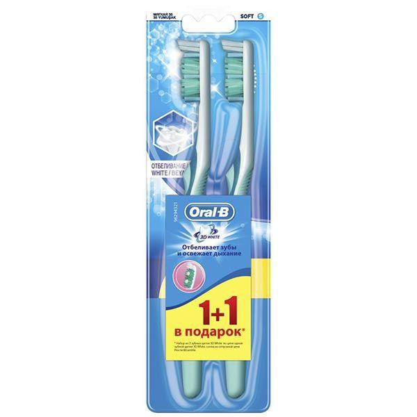 Oral-B Зубна щітка  3D White 1+1 середньої жорсткості - зображення 1