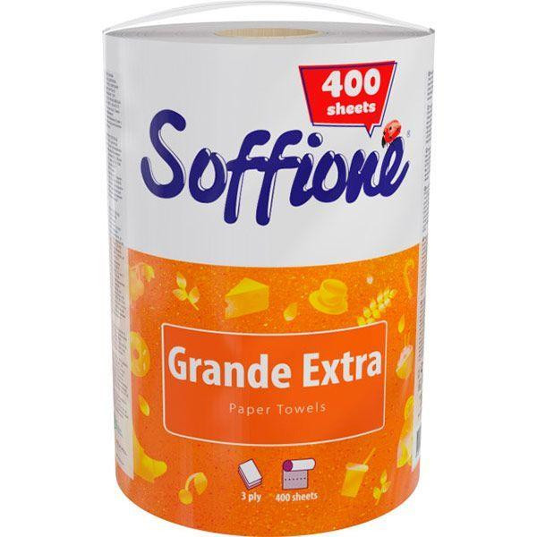 Soffione Бумажные полотенца Grande Extra 3 слоя 400 отрывов (4820003836057) - зображення 1
