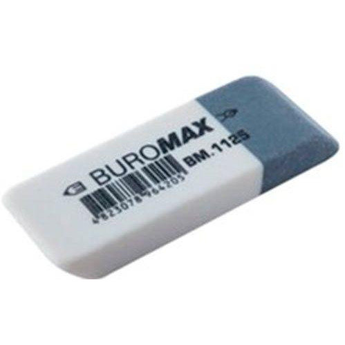 BuroMax ластик подвійний з абразивною частиною L, 56x19x8 мм, біло-сірий  BM.1125 - зображення 1