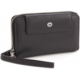 ST Leather Шкіряний жіночий гаманець середнього розміру в чорному кольорі  (15368)