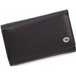 ST Leather Шкіряний жіночий гаманець потрійного складання в чорному кольорі  (15606)