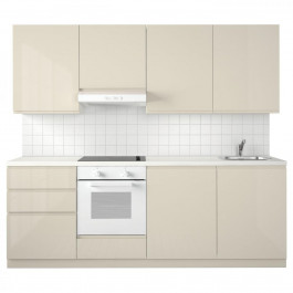 IKEA METOD 794.690.42 Кухня білий МАКСІМЕРА Voxtorp з високим блиском світло-бежевого кольору