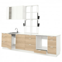 IKEA ENHET 293.378.60 Кухня білий наслідувати білий дуб 323x63 5x241 см