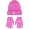 Nike Комплект шапка+рукавички  CLUB BEANIE/GLOVE SET 9A2961-AFN р.one size рожевий - зображення 1