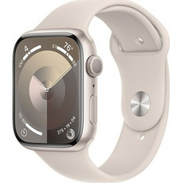 Apple Watch Series 9 GPS 45mm Starlight Aluminum Case w. Starlight Sport Band - S/M (MR963)
