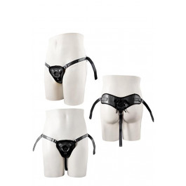 NMC STRAPON BLACK PU HARNESS WITH TWO RINGS (T111745)
