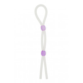 NMC 7" Silicon Cock Ring with 2 beads, LAVENDER (T170055)
