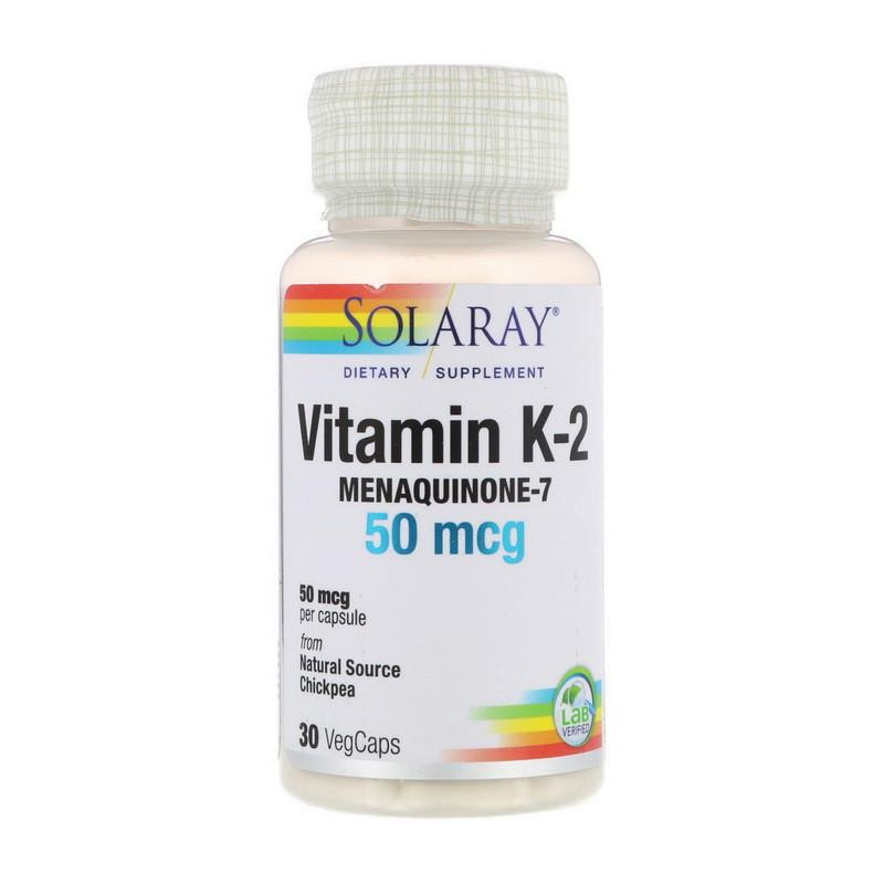 Solaray Vitamin K-2 50 mcg (menaquinone-7) (30 veg caps) - зображення 1