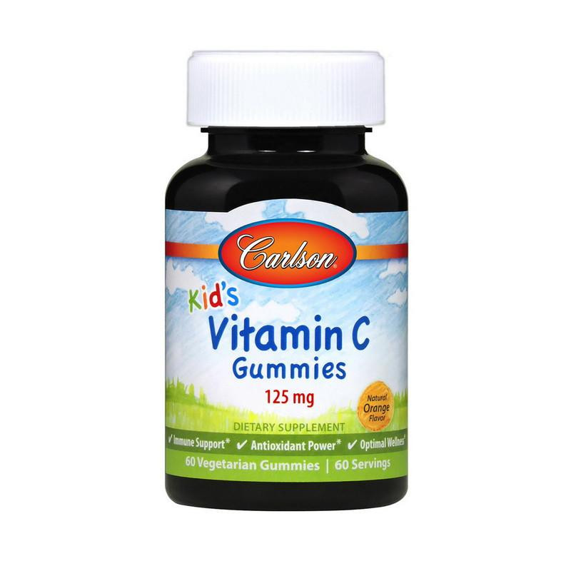 Carlson Labs Kid's Vitamin C Gummies 125 mg (60 veg gummies, orange) - зображення 1