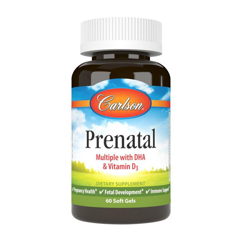 Carlson Labs Prenatal Multiple with DHA & Vitamin D3 (60 sgels) - зображення 1