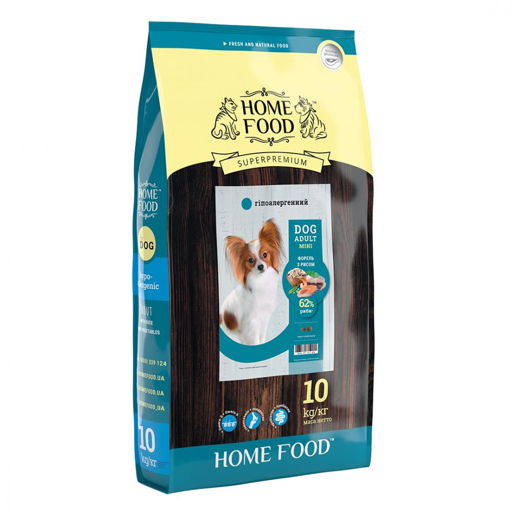 Home Food Гіпоалергенний для дорослих собак маленьких порід Форель з Рисом та Овочами - зображення 1