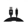REAL-EL Premium USB A - Micro USB Fabric 2m Black (EL123500048) - зображення 1