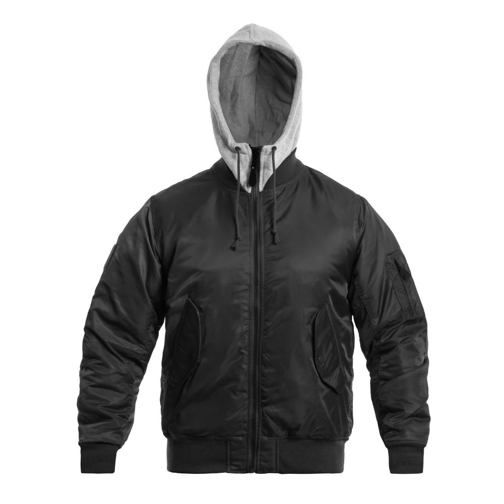 Brandit Куртка  MA1 Sweat Hooded Jacket - Black/Grey M - зображення 1