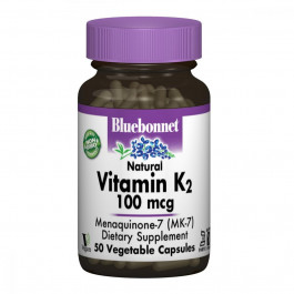 Bluebonnet Nutrition Вiтамiн К2 100мкг, , 50 вегетаріанських капсул