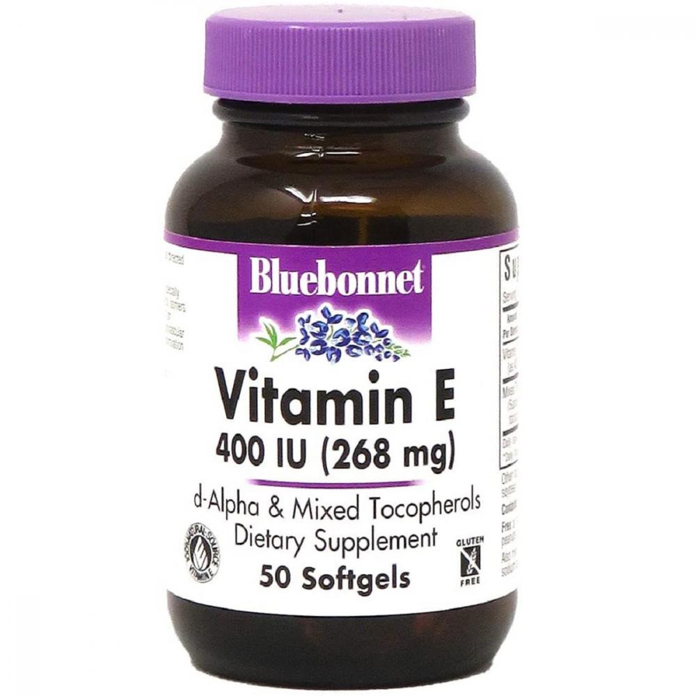 Bluebonnet Nutrition Натуральний Вiтамiн Е 400IU, , 50 желатинових капсул - зображення 1