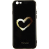 TOTO Glass Fashionable Case Apple iPhone 6/6S Heart on Black - зображення 1