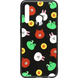 TOTO Cartoon Print Glass Case Huawei P Smart Z Line friends Black