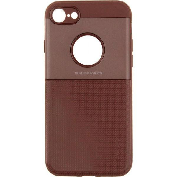 iPaky Shield Series/Elegant Grid Design TPU Hybrid Case Apple iPhone 7/8 Brown - зображення 1