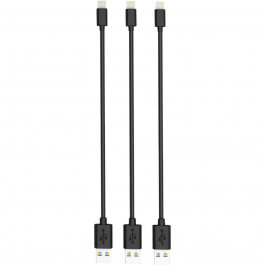 TIMSTOOL USB to Lightning 0.21m 3pcs Black (DC21-LT-BL)