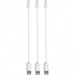 TIMSTOOL USB to Lightning 0.21m 3pcs White (DC21-LT-WT)