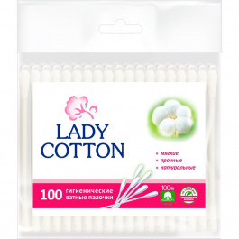 Lady Cotton Палочки ватные  п/э, 100шт (4820048487351)