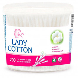 Lady Cotton Палочки ватные  в банке 200шт (4823071607604)